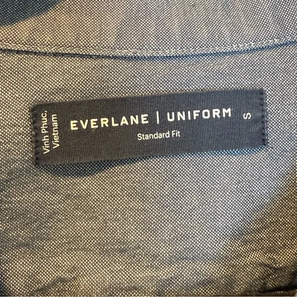 Everlane Uniform Men's Gray Casual Button-Down Shirt Size Small 100% Cotton - Picture 3 of 4